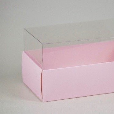Producto - Caja con tapa de plástico Pet y base de cartuina pack x10