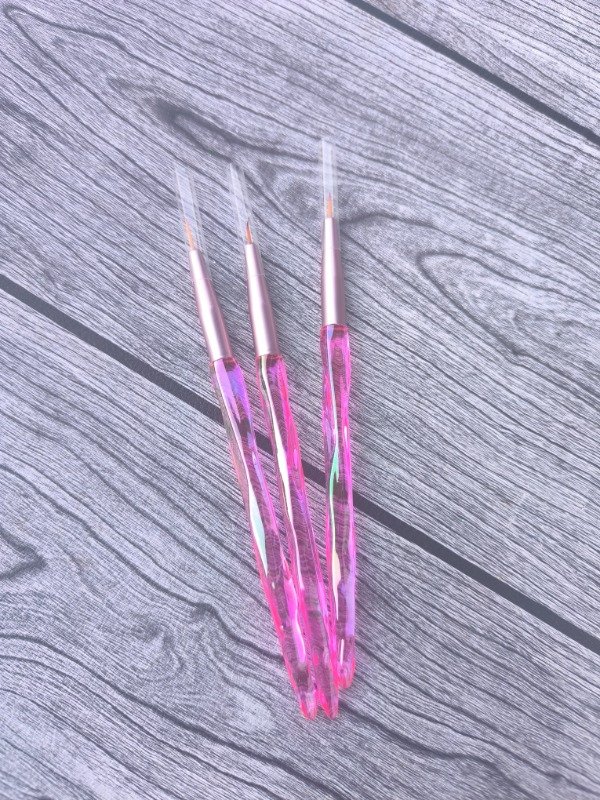 Producto - Set 3 pinceles liner mango fucsia