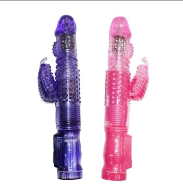 Producto - Consolador Vibrador Rabbit XL 23cm Perlas Giratorias A Pilas - 0