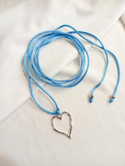 Producto - Choker lazo azul corazón