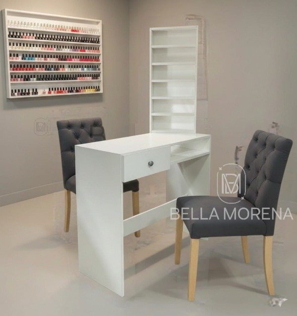 Producto - Mesa + Esmaltero + 2 Sillas Pana Capitone