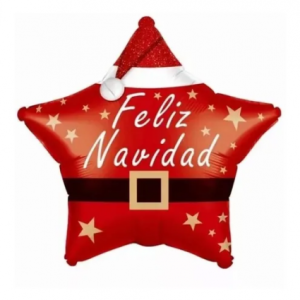 Producto - Globo "feliz navidad" estrella 45cm