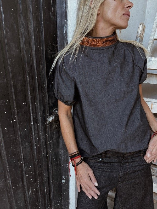 Producto - Blusa Madrid jean lentejuelas