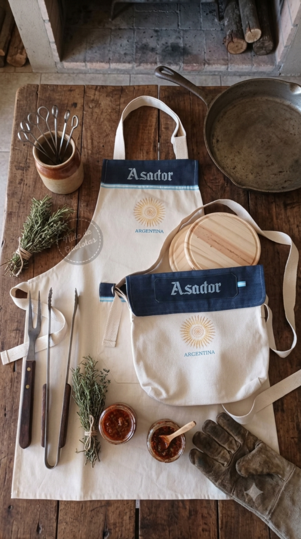 Producto - DELANTAL CON ACCESORIOS "EQUIPO PARA ASADOR EDICION MUNDIAL"