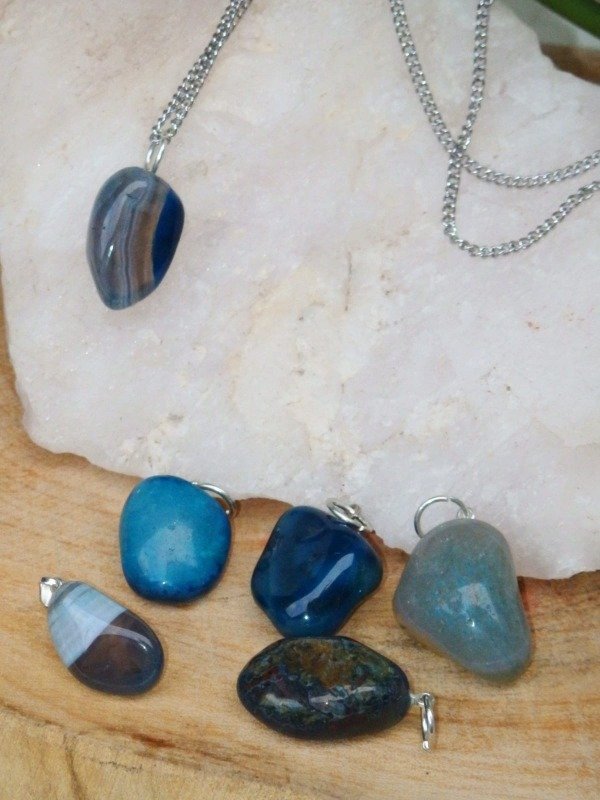 Producto - Dijes de Ágata Azul Rolada
