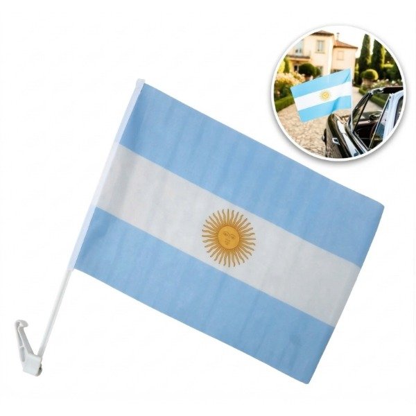 Producto - Bandera Argentina Para Auto - Edición Caravana Mundial 2026