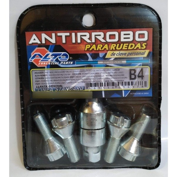 Producto - Tuercas / Bulones Antirrobo Para Ruedas / Alto B [P01]