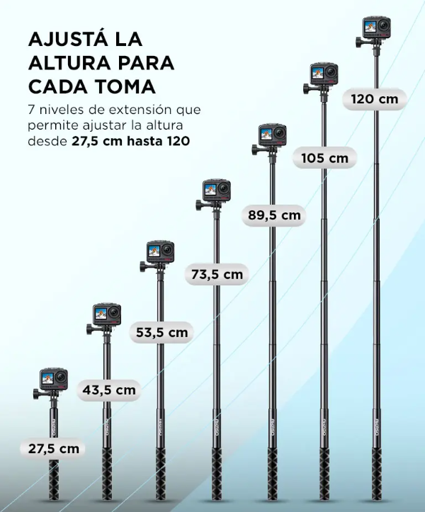 Producto - Palo de selfie extensible hasta 120 cm -c/trípode -compatibilidad universal - 2