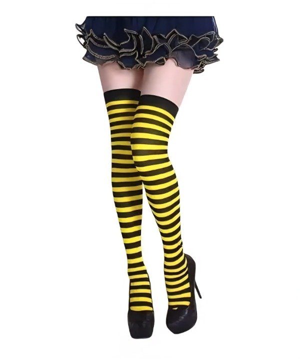 Producto - Medias Bucaneras Rayadas Amarillo y Negro