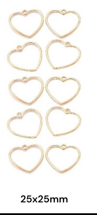 Producto - Bisel corazón  mediano x unidad plateado