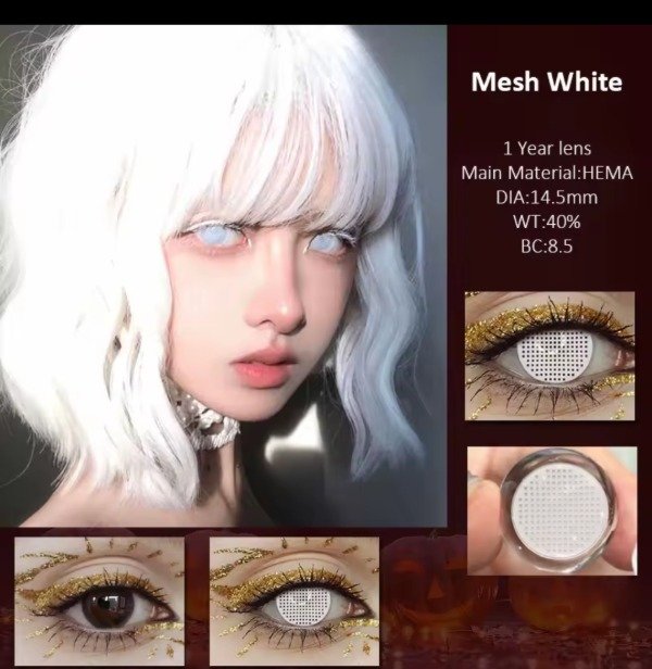 Lentes de contacto White Mesh (efecto ciego) Rapture store - Main Image