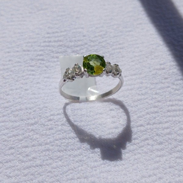 Producto - Anillo plata 925 Peridoto y Topacio claro n17 - 2