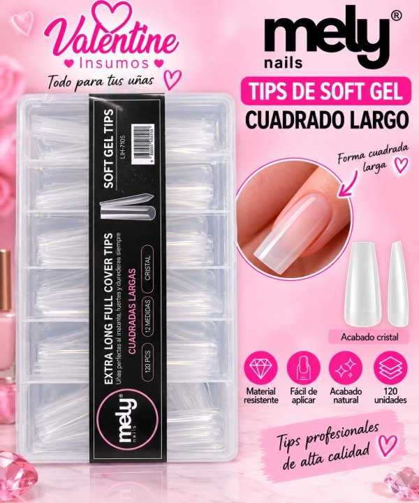 Producto - TIPS DE SOFT GEL CUADRADO LARGO MELY