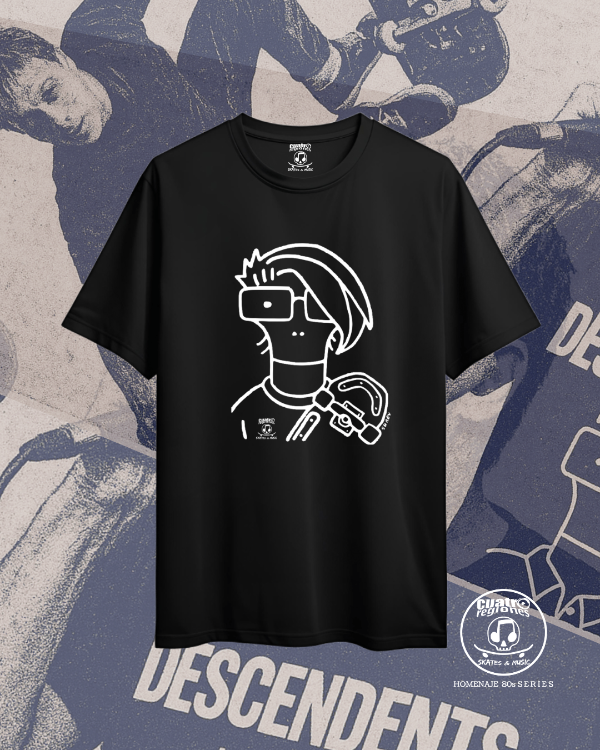 Producto - REMERA CUATRO REGIONES SKATES - MILO HAWK DESCENDENTS NEGRA - 0