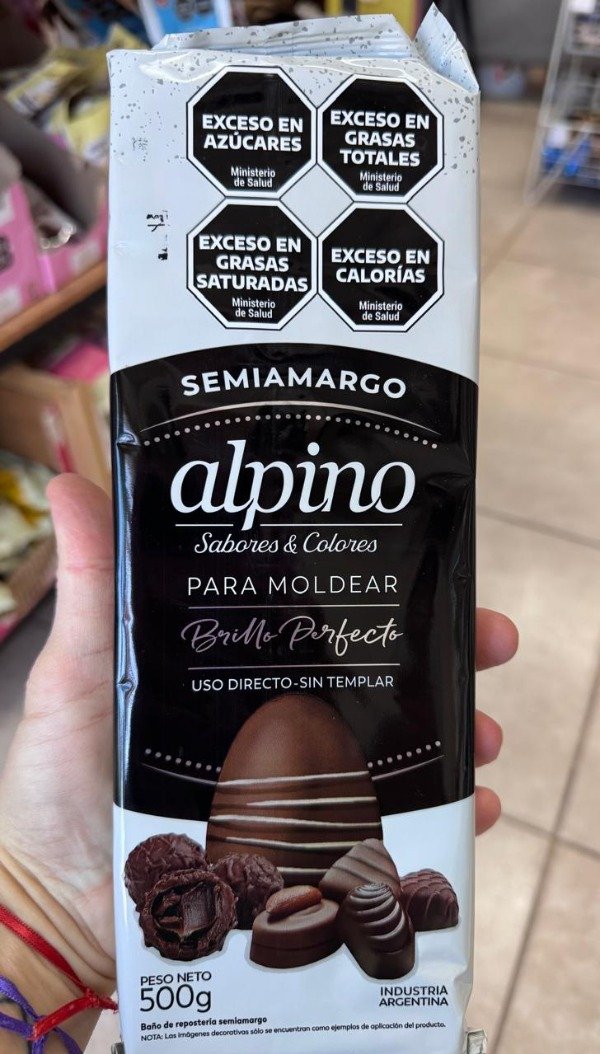 Producto - Chocolate Alpino SEMIAMARGO Lodiser tableta x 500 gr