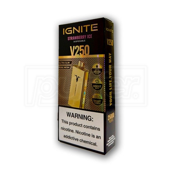 Producto - Ignite V250 Gold - Strawberry Ice (25.000 PUFFS RECARGABLE)