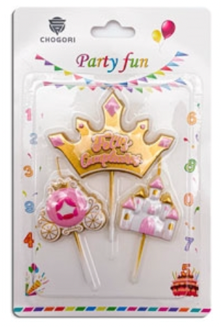 Producto - Velas cake topper princesas set x 3u