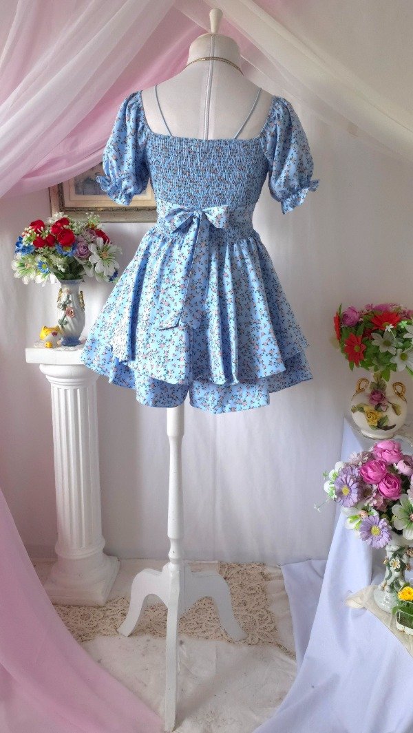 Producto - Vestido Coquette Sarah Celeste Estampado! IMPORTADO NUEVO - 6