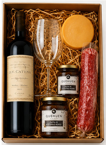 Producto - Caja de Regalo DV Catena Malbec Malbec + Copa de Cristal + Picada Gourmet - 0