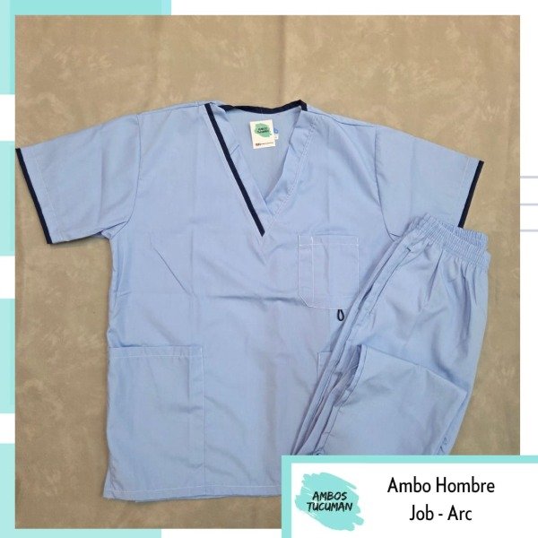 Producto - Ambo Eco 2 Celeste detalle Azul Arciel