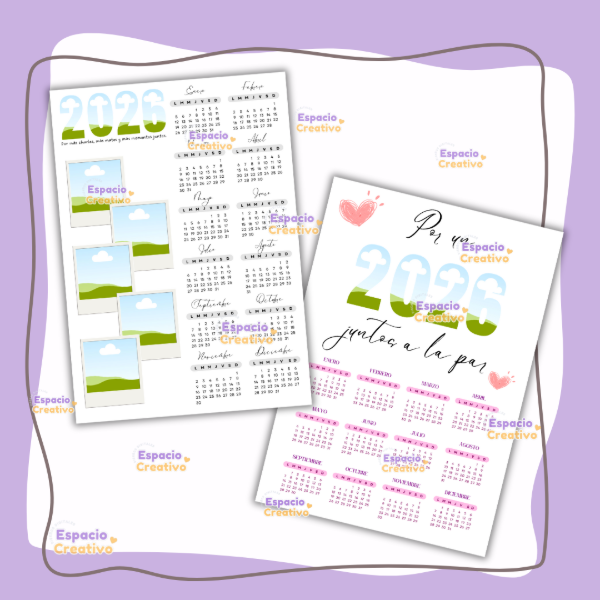 Producto - Pack calendarios 2026 - editable en canva.