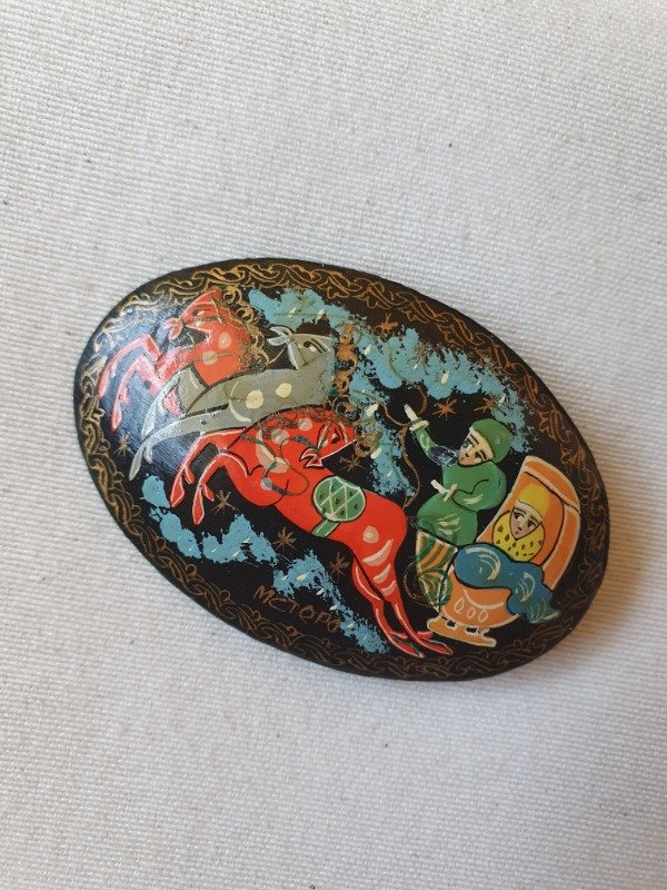 Producto - Broche Laca Rusa Mstera Pintado a Mano Troika - 0