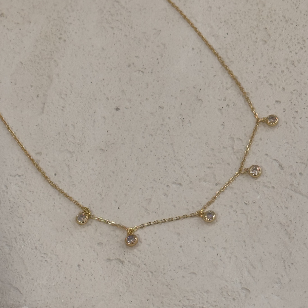Producto - Collar pelotitas stras dorado PL