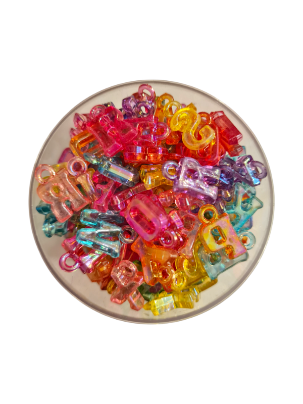 Producto - DIJES LETRAS TRASLÚCIDAS