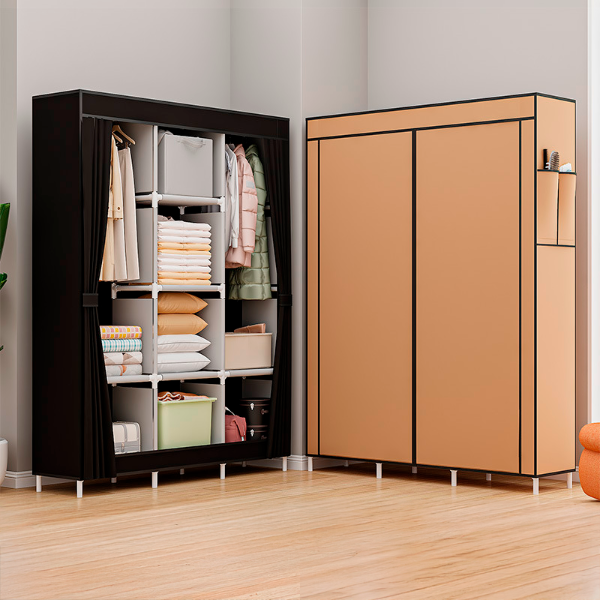 Producto - Ropero Organizador Armable Grande 2 Cierres MARRÓN
