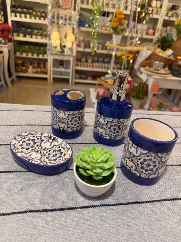 Producto - Set de baño - mandala azul (Efectivo: 26.000)