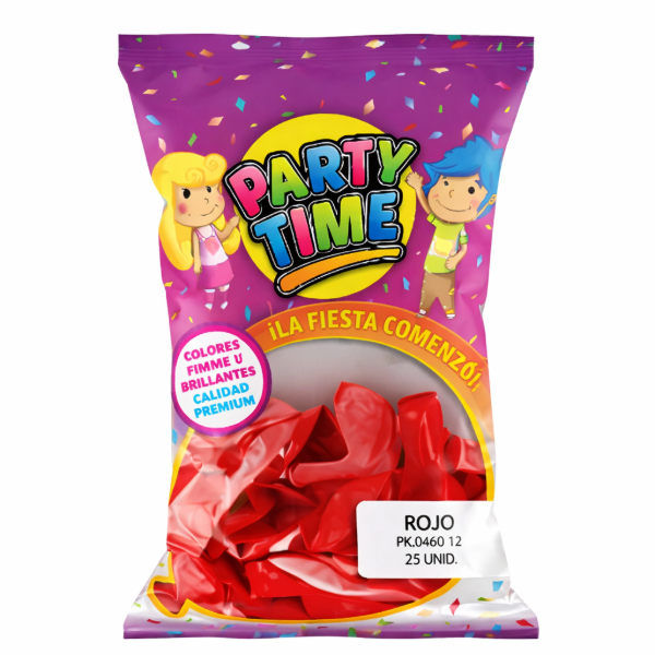 Producto - Globo Perlado Party Time 12" Rojo x25
