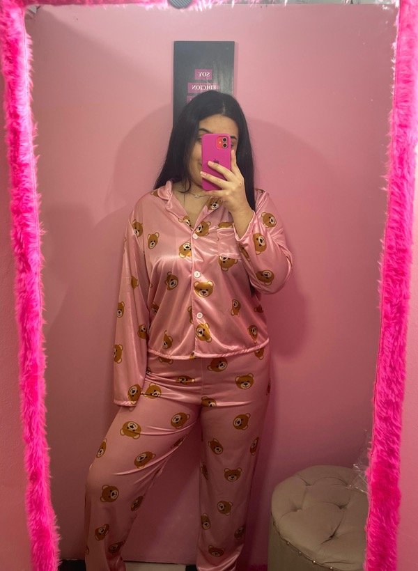 Pijama largo satén ositos talle 1