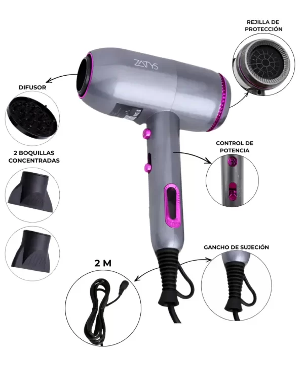 Producto - SECADOR DE CABELLO - ZATYS