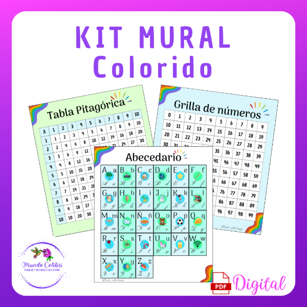 Producto - Kit Mural Educativo: "Colorido" (Archivo Digital)