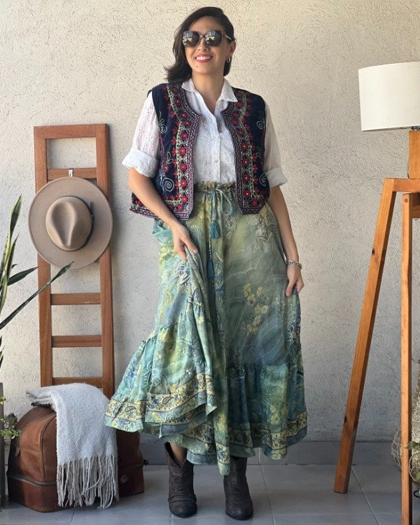 Producto - Falda Boho Verde M a XL