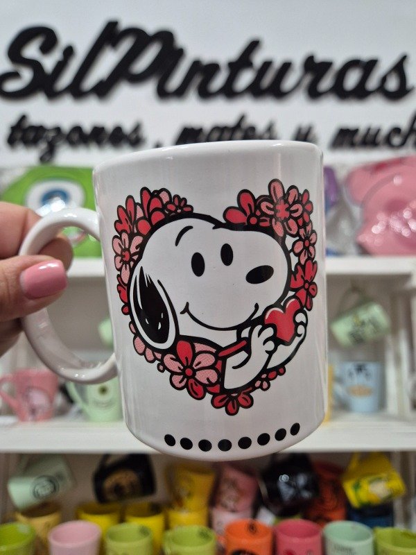 Producto - Taza recta color Snoopy blanca