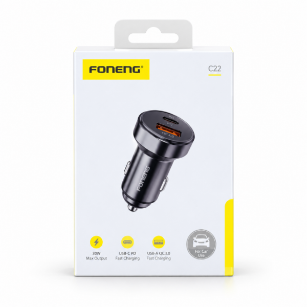 Producto - FONENG C22 30W - Cargador para auto USB-C PD - 0