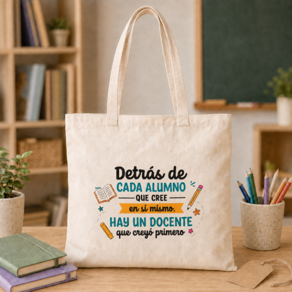 Producto - BOLSO TOTE DE LIENZO DIA DEL MAESTRO 46X37