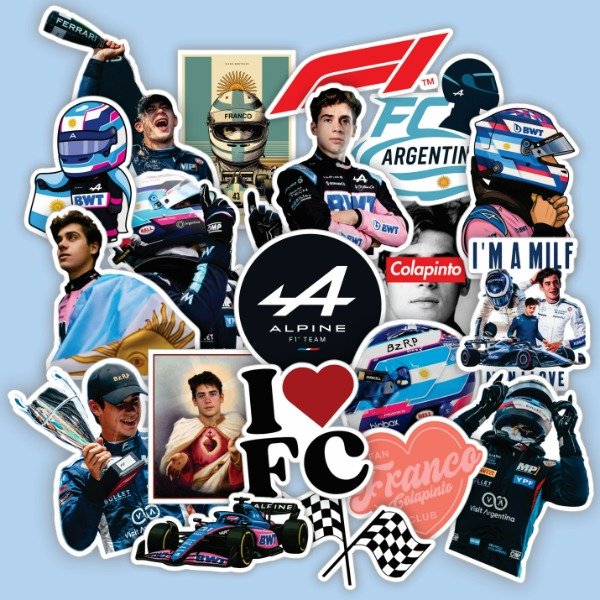 Producto - PREVENTA- Pack 20 Stickers Vinilo Uv Premium - Colapinto Alpine