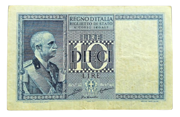 Producto - Italia 10 Liras (1938) (Grassi-Porena-Collari) Pick.25b VF
