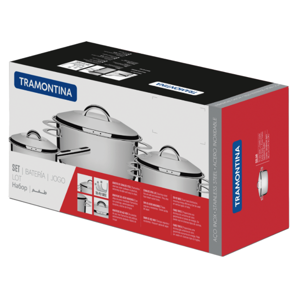 Producto - BATERÍA DE COCINA SOLAR TRAMONTINA DE ACERO INOXIDABLE (cod. 1384)