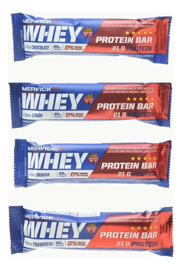 Producto - MERVICK LAB - Barra Whey Protein 65g  21g Proteina Pack X 12 Unidades - 2