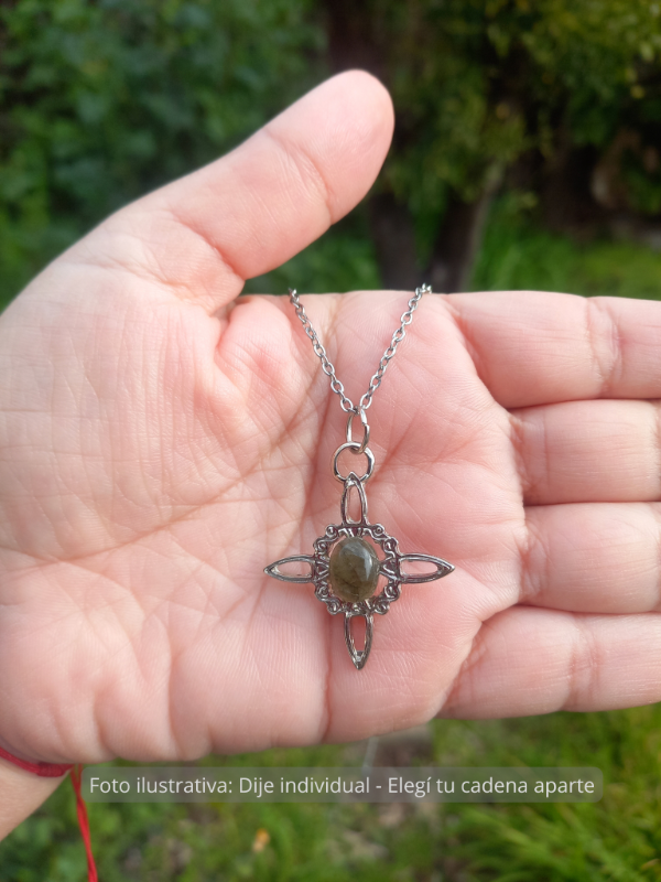 Producto - Dije Labradorita - Amuleto Nudo de Bruja