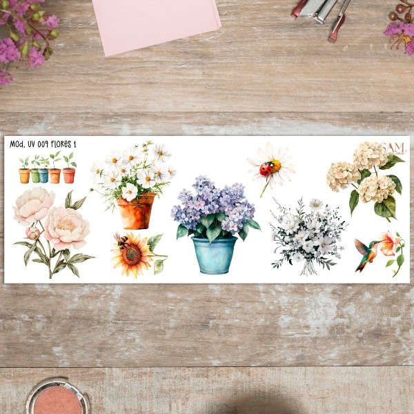 Producto - Lamina de transferencia: 09 Flores A