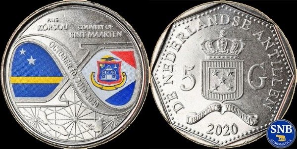 Producto - Curazao y San Martín - 5 Guldens (2020) KM #100