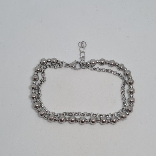 Producto - Pulsera doble rolo y bolas 19cm