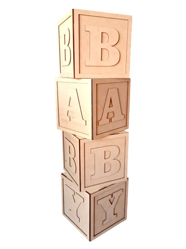 Producto - CAJA CUBO 20X20 CON LETRAS Y BORDES