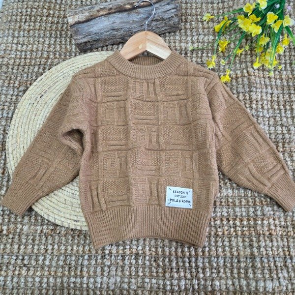 Producto - Sweater Dulce Leche Cuadros (BZ6)