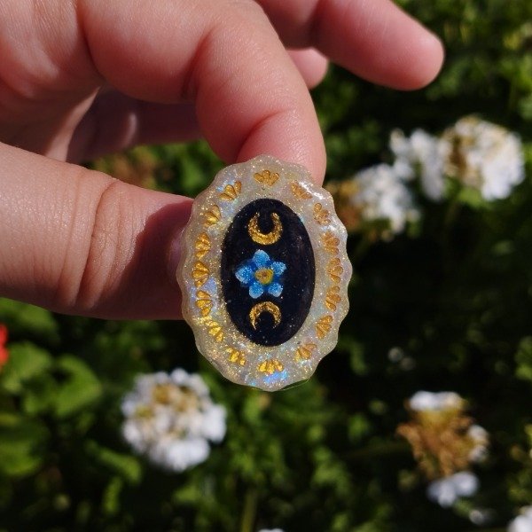 Producto - Prendedor no me olvides pintado a mano