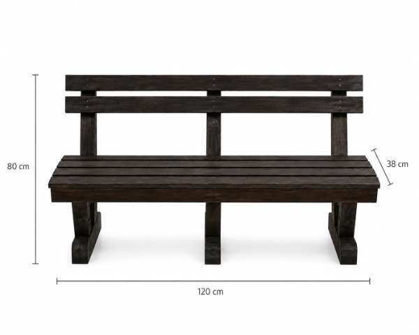 Producto - Banco con Respaldo Para Exterior Madera Plastica - 1